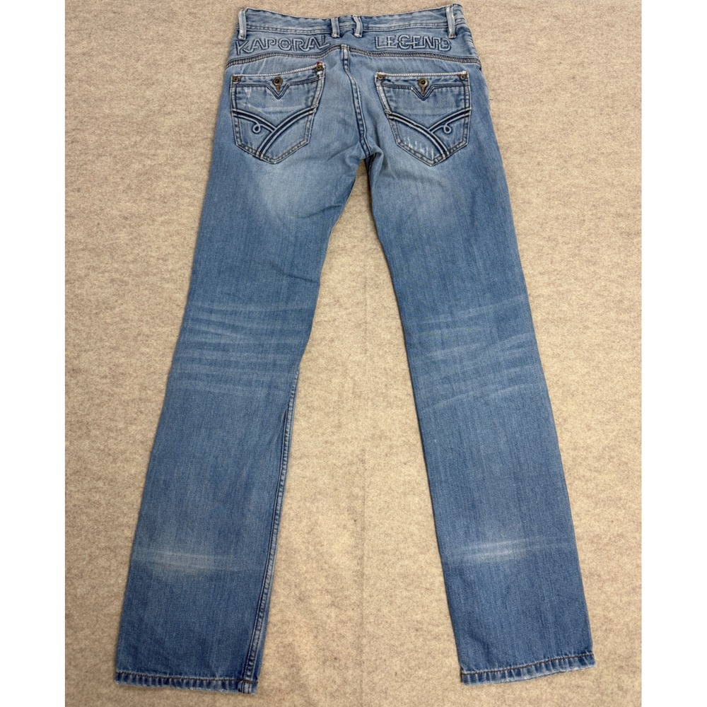 Kaporal 5 Legend Mens Blue Light Wash Straight Leg Euro Jeans Size 32x32 - Picture 2 of 5